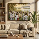 Irreecha Floral Lake Blessing | Oromo Thanksgiving Fine Art Canvas Print