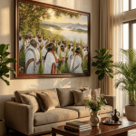 Irreecha Floral Lake Blessing | Oromo Thanksgiving Fine Art Canvas Print