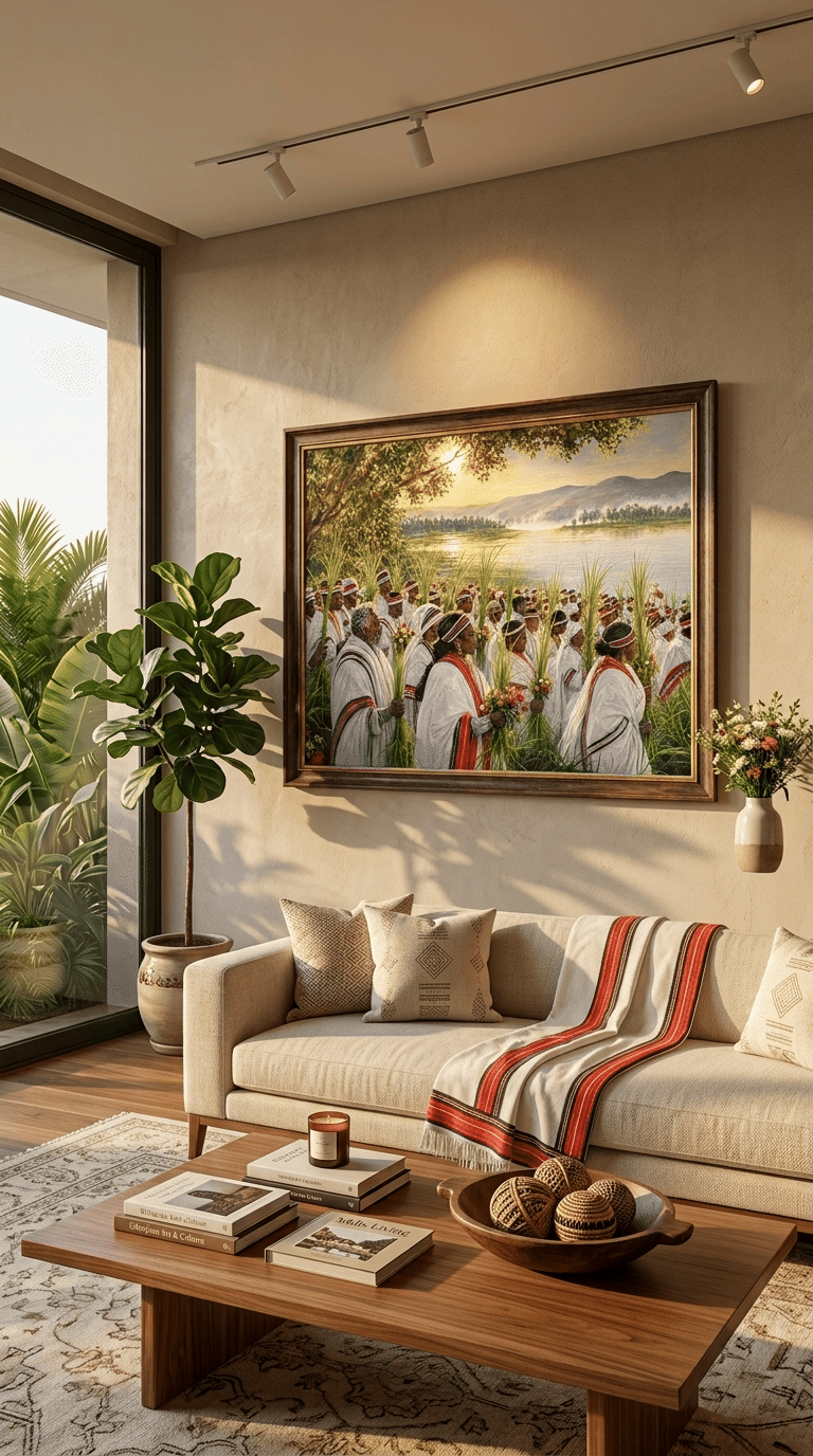 Irreecha Floral Lake Blessing | Oromo Thanksgiving Fine Art Canvas Print