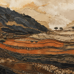 Konso Terraced Earth & Gold | Luxury Abstract Fine Art Canvas Print