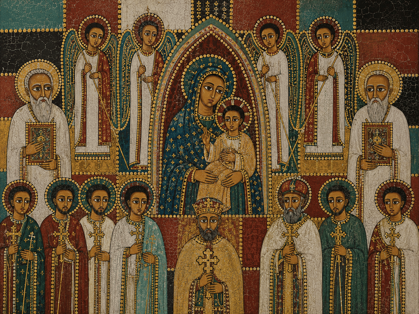 Ethiopian Madonna and Child Icon | Museum-Quality Sacred Wall Art Canvas Print