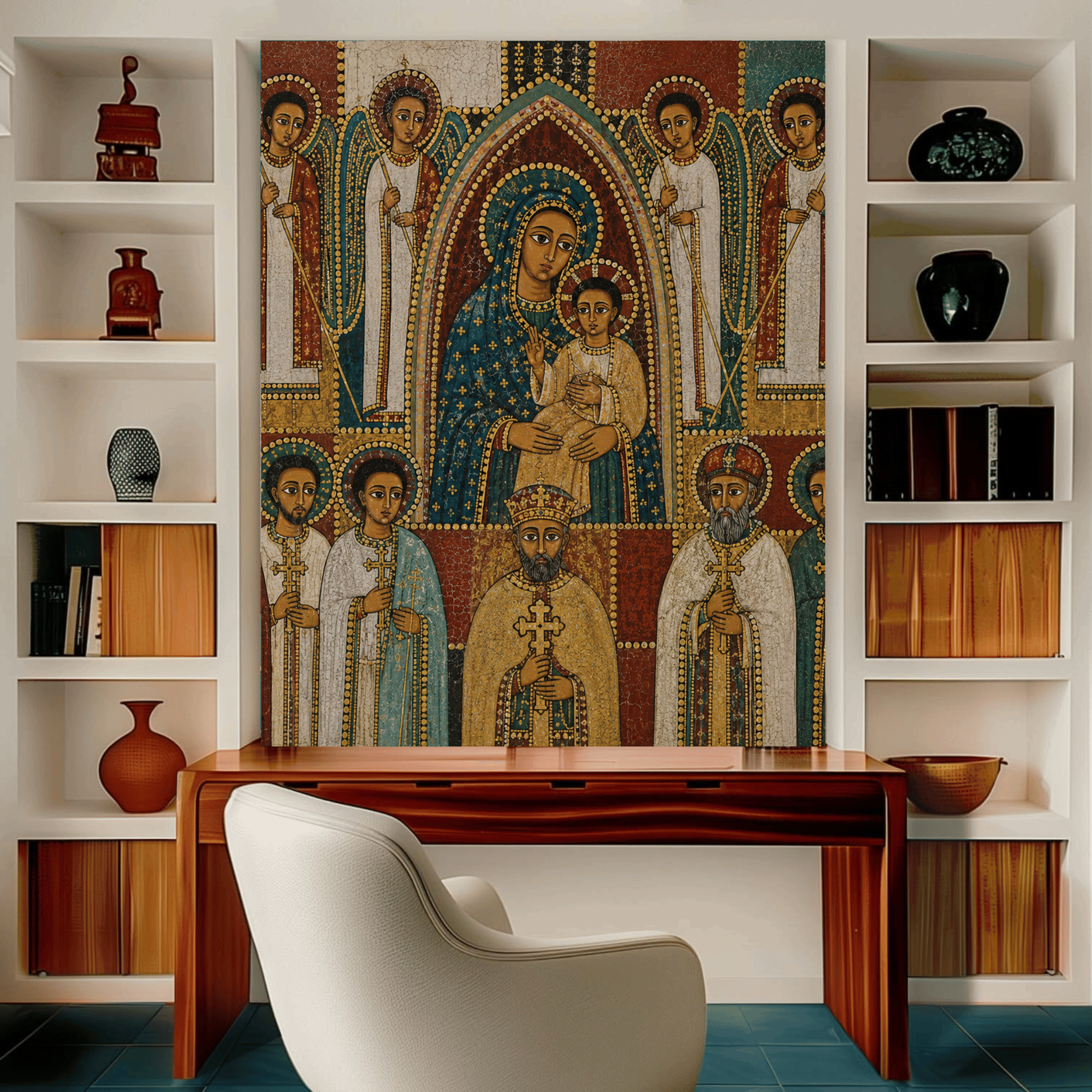 Ethiopian Madonna and Child Icon | Museum-Quality Sacred Wall Art Canvas Print