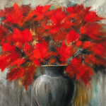 Crimson Bloom | Red Flower Fine Art Canvas