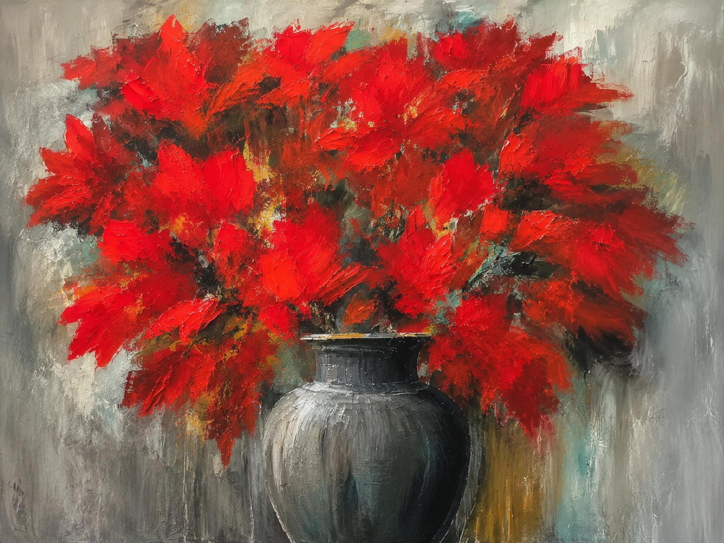 Crimson Bloom | Red Flower Fine Art Canvas
