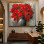 Crimson Bloom | Red Flower Fine Art Canvas