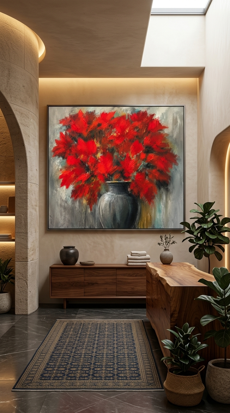 Crimson Bloom | Red Flower Fine Art Canvas