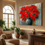 Crimson Bloom | Red Flower Fine Art Canvas