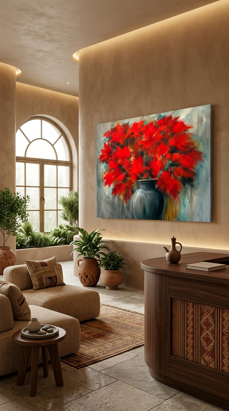 Crimson Bloom | Red Flower Fine Art Canvas