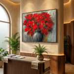 Crimson Bloom | Red Flower Fine Art Canvas