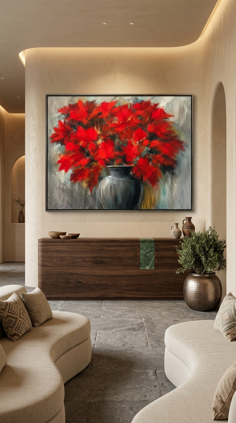 Crimson Bloom | Red Flower Fine Art Canvas