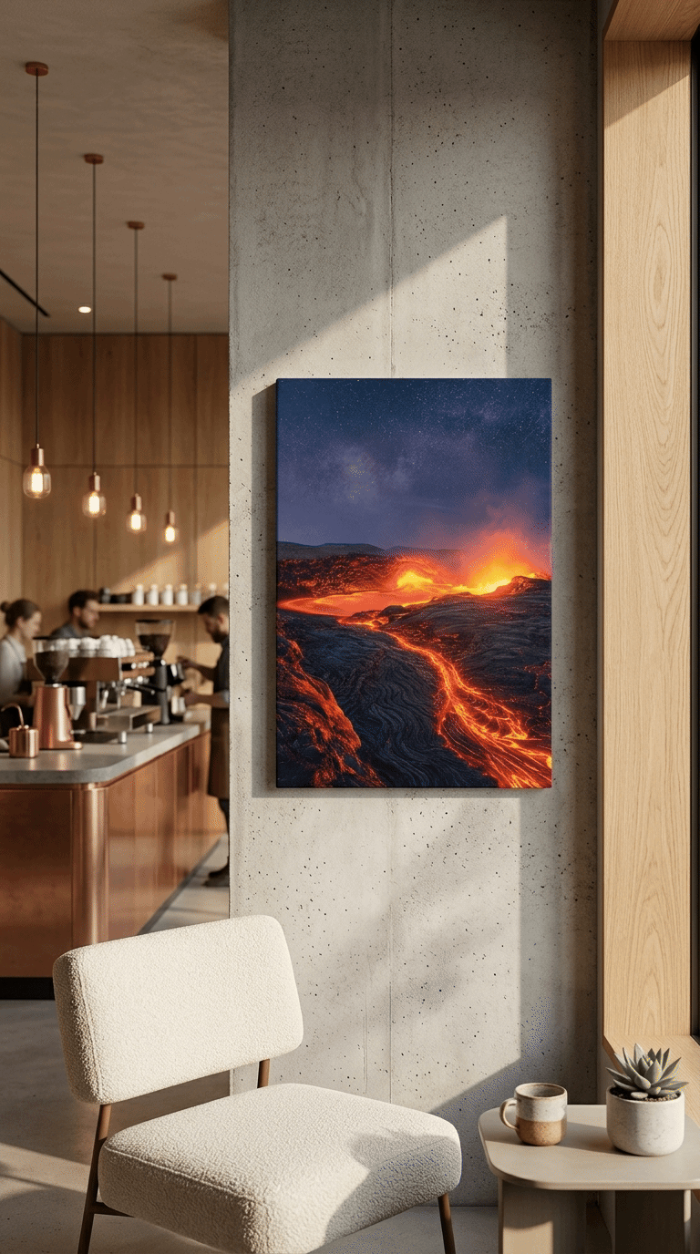 Fire of the Depths: Cinematic Erta Ale Lava Lake Landscape Canvas Art