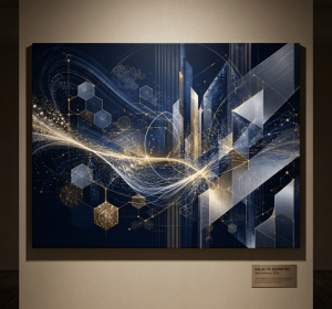 Nexus of Strategy: Modern Abstract Corporate Innovation Canvas Art