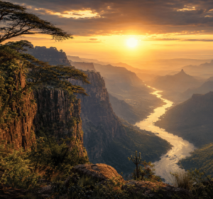 Blue Nile Gorge at Sunrise | Ethiopian Landscape Wall Art | Canvas Addis