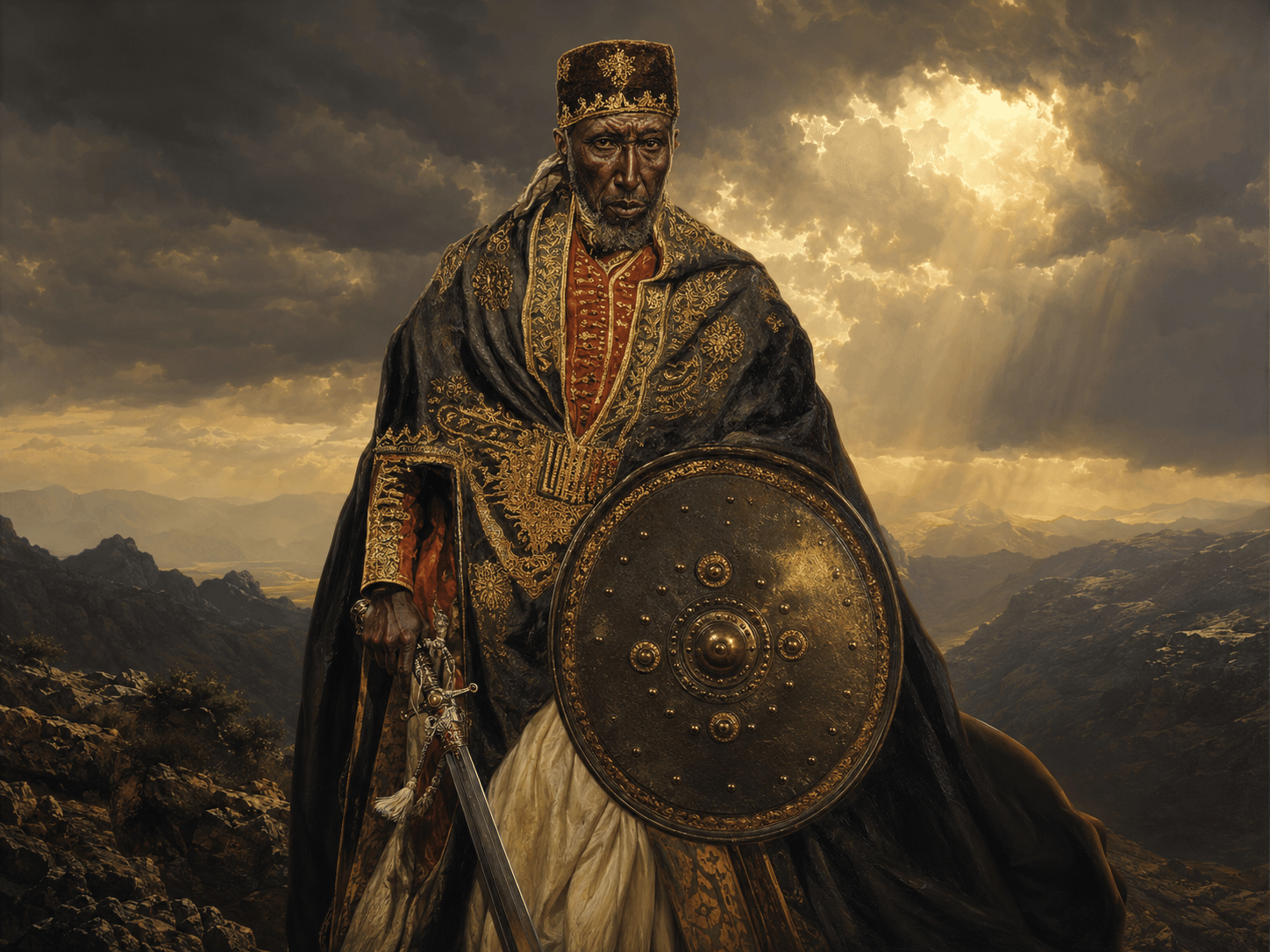 Ras Alula Engida Ethiopian Warrior General Royal Portrait Canvas Art | Museum Quality Historical Fine Art Wall Decor
