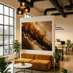Buna Flow Liquid Abstract in Earth Tones Canvas