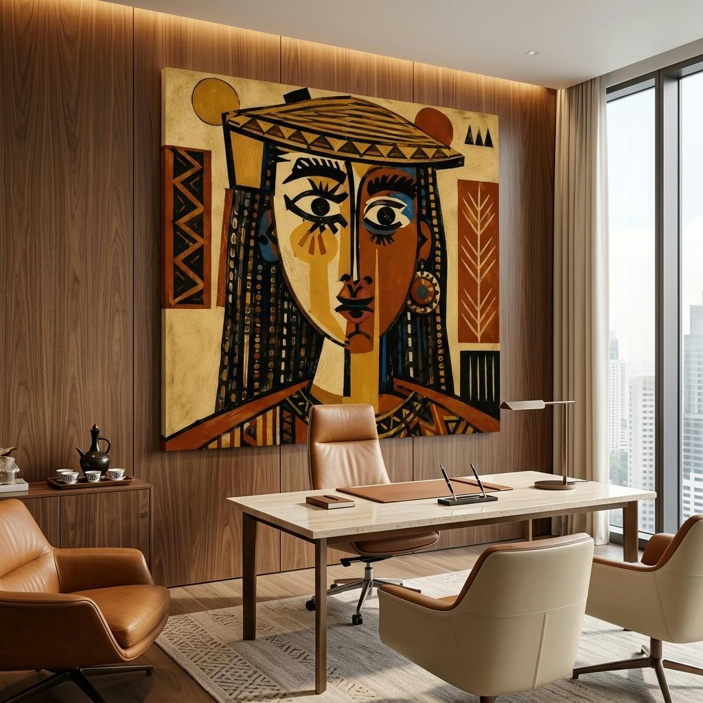 Queen of the African Sun | Abstract Portrait | canvas Addis