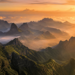 Majesty of the Simiens: Cinematic Dawn Mountain Vista Canvas