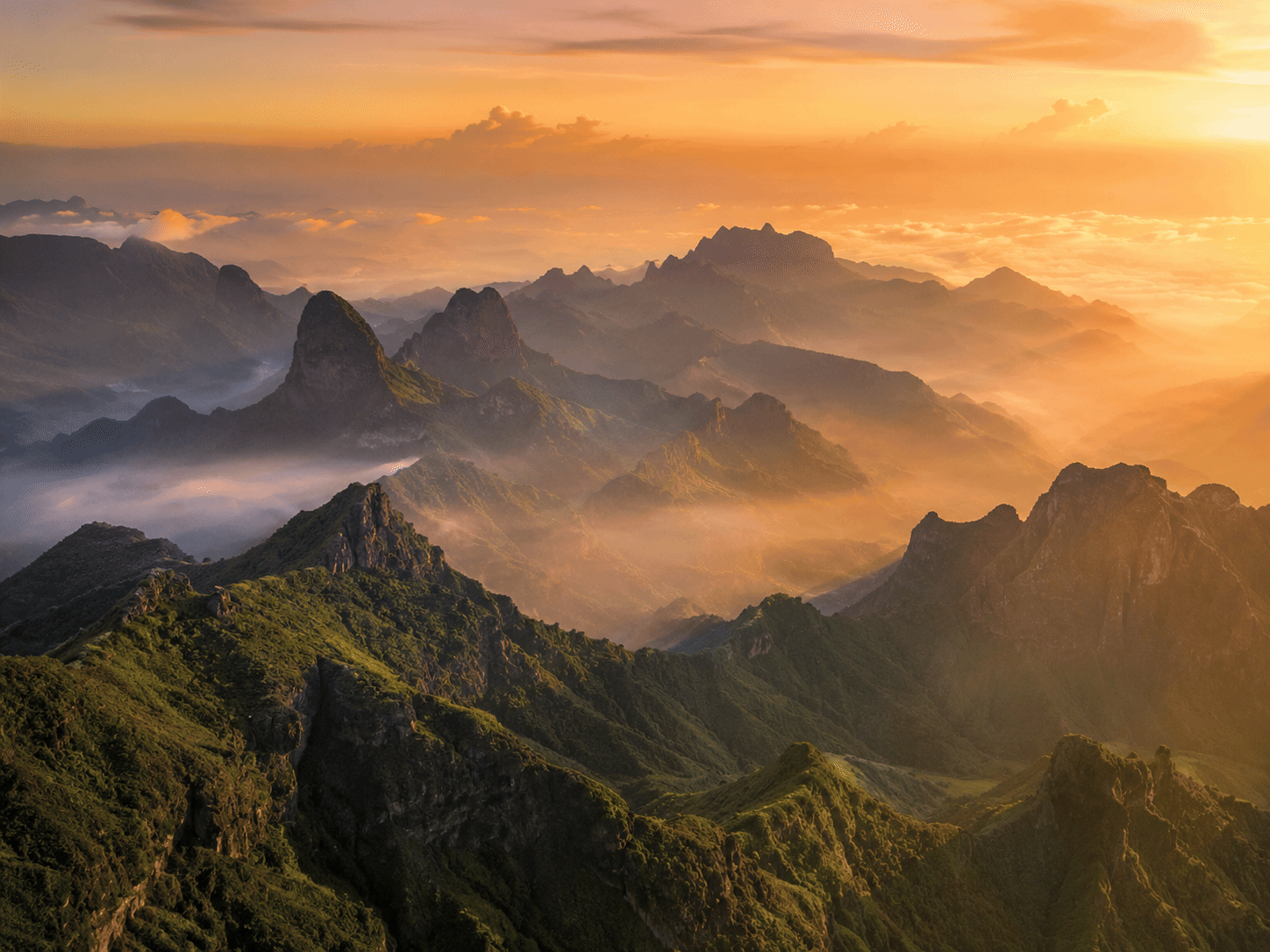 Majesty of the Simiens: Cinematic Dawn Mountain Vista Canvas