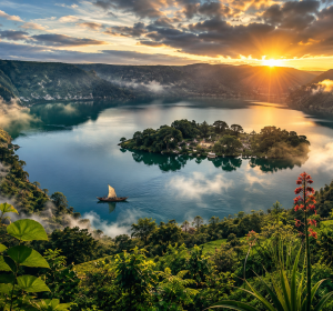 Wenchi Crater Lake Ethiopia Canvas Wall Art | Premium Landscape Artwork