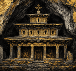 Echoes of Antiquity: Yemrehana Krestos Chiaroscuro Canvas Print