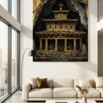 Echoes of Antiquity: Yemrehana Krestos Chiaroscuro Canvas Print