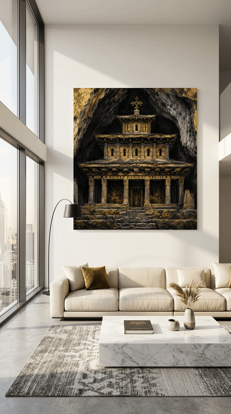 Echoes of Antiquity: Yemrehana Krestos Chiaroscuro Canvas Print