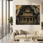 Echoes of Antiquity: Yemrehana Krestos Chiaroscuro Canvas Print
