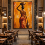 Vessel Bearer | Ethiopian-Inspired Contemporary Canvas Wall Art
