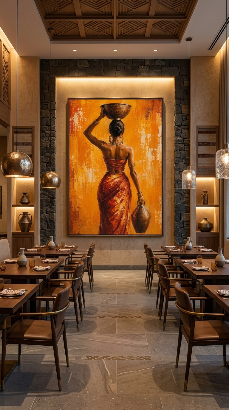 Vessel Bearer | Ethiopian-Inspired Contemporary Canvas Wall Art