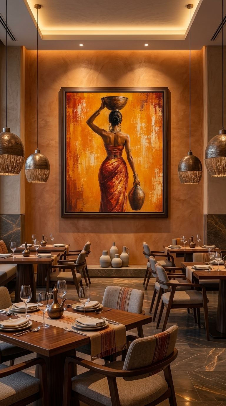 Vessel Bearer | Ethiopian-Inspired Contemporary Canvas Wall Art