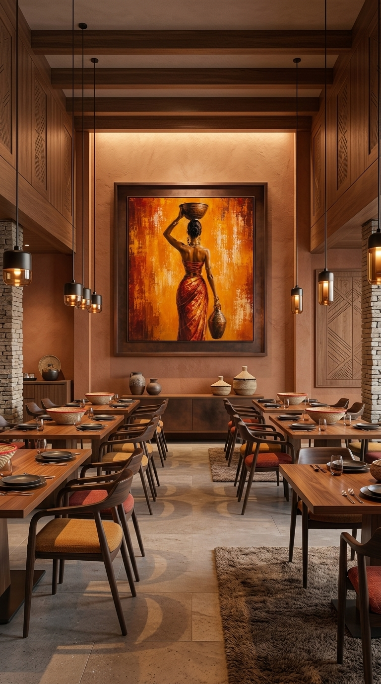 Vessel Bearer | Ethiopian-Inspired Contemporary Canvas Wall Art